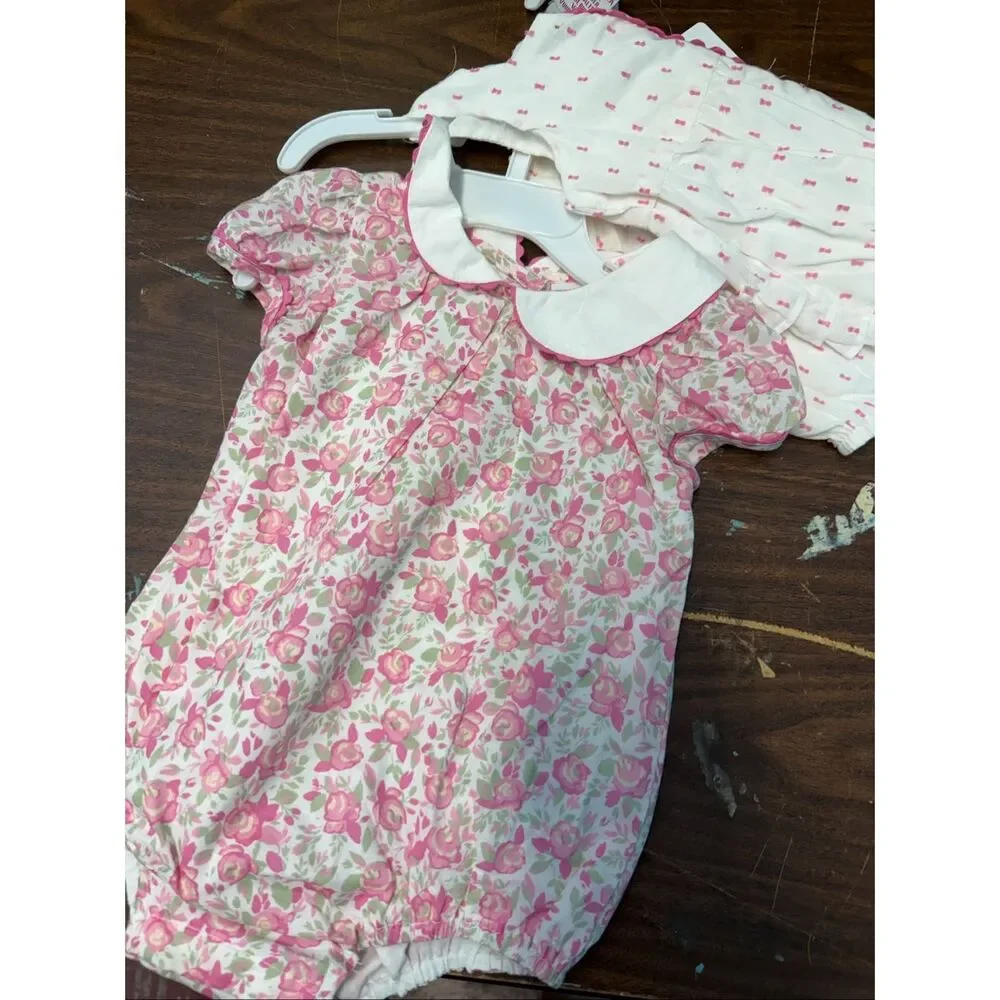 Tahari Pink Floral 2 Piece Baby Outfit Set Baby Girls Size 12 Months NEW WITH TA